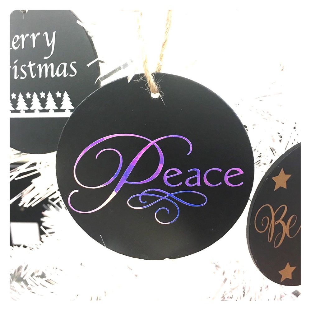 Iridescent PEACE ☮️Ornament 🎄BOGO Free🎁